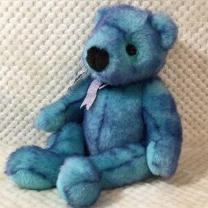 Ty Vintage 1999 Bluebeary Blue Purple Plush Bear Stuffed Animal Retired Toy